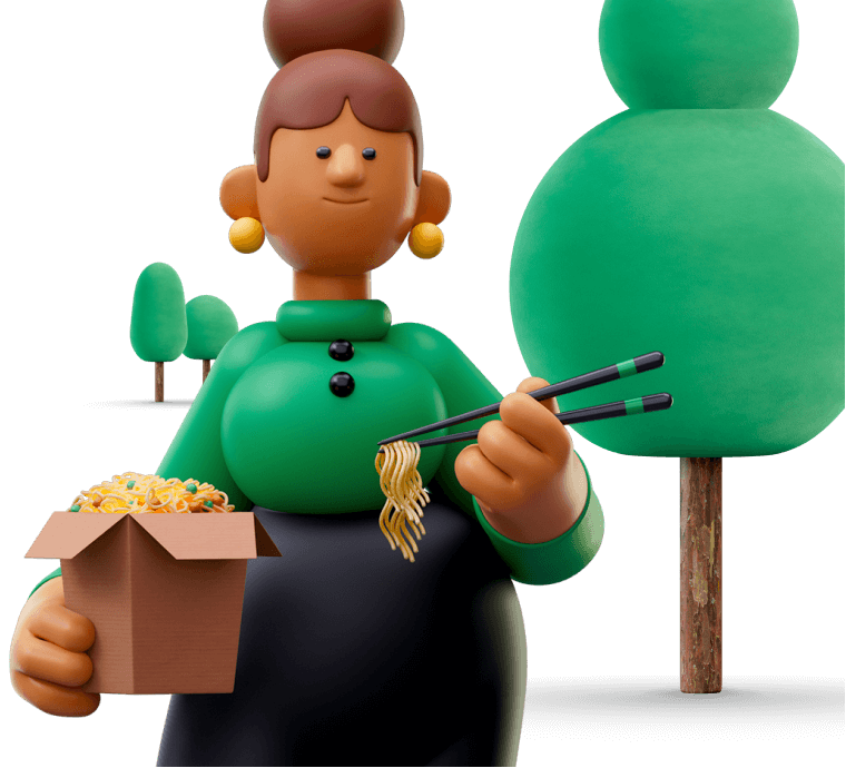 Bolt Food courier holding a gift box